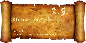 Kleiner Zénó névjegykártya